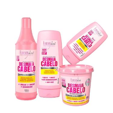 Imagem de Kit Desmaia Cabelo Shampoo Condicionador Leave, Máscara 350g