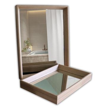 Imagem de Kit para Banheiro Lavabo em Vidro Difusor, Porta Sabonete e Vasinho Luxo com Bandeja Espelhada e Espelho.