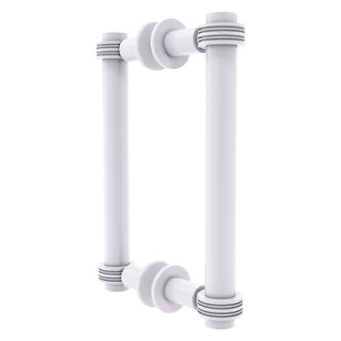 Imagem de Allied Brass 404D-8BB puxador contemporâneo de 20 cm com detalhes pontilhados nas costas, branco fosco