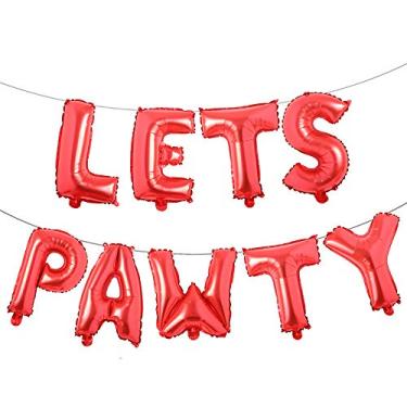 Imagem de 9 peças, balão de alumínio de 16 cm, aniversário de animais de estimação permite balões, banner de feliz aniversário para animais de estimação, conjunto de decoração de suprimentos de festa de cachorr