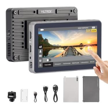 Imagem de VILTROX Monitor de câmera IPS Full HD DC-X2 com tela sensível ao toque de 15 cm, kit de monitor de campo de vídeo HDMI de 2000 nits 4K com para-sol, LUT 3D, ferramentas de histograma e vetorscope,