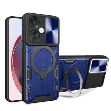 Imagem de Elubugod Capa compatível com Oppo F25 Pro 5G, compatível com Oppo Reno 11F 5G, com capa de lente de câmera deslizante compatível com Oppo Reno11 F 5G CPH2603 capa azul