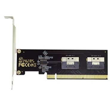 Imagem de chenyang Dual 2X Slimline SFF-8654 X8 NVME para PCI-Express X16 3.0 4.0 Raid Card VROC Raid0 Hyper Adapter