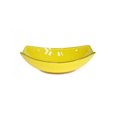 Imagem de CUBA DE VIDRO OVAL CHANFRADA 46CM AMARELA