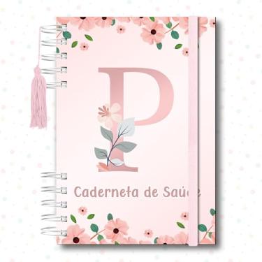 Imagem de Caderneta de Saúde da Criança, Caderno de Vacinação, Alfabeto Floral Rosa, 118 Páginas, 21,5 x 15,5 cm (P)