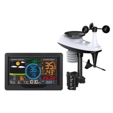 Imagem de Estação meteorológica profissional, despertador para condições climáticas internas e externas, medidor de chuva, termômetro de pressão de ar e umidade