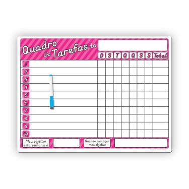 Imagem de Painel Magnético - Quadro De Tarefas Educativo Rosa 1 Irmã