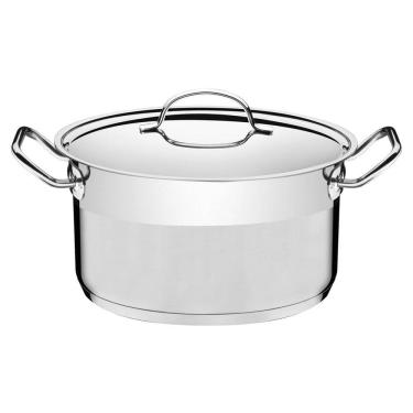 Imagem de Caçarola Tramontina Professional Funda Em Aço Inox Fundo Triplo Com Tampa Plana 28 Cm 8,4 L