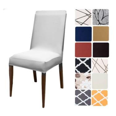 Imagem de Kit 4 Capas Cadeiras De Jantar Spandex Importado Elástico- Várias Estampas (Cinza Claro)