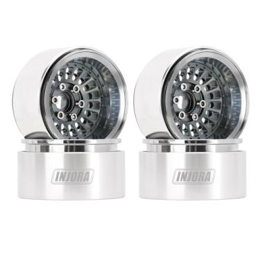 Imagem de INJORA Turbine 1.9" Beadlock Wheel Rim Offset -10mm Aluminum Wheel for SCX10 Pro TRX4 VS4-10 Gen8 1/10 RC Crawler Car（Grey
