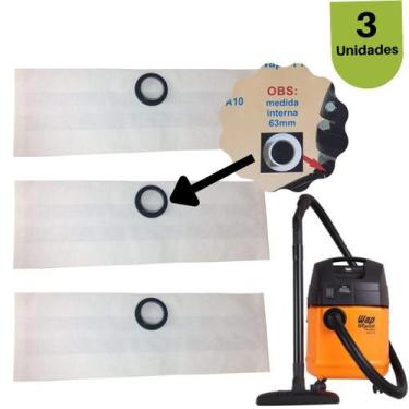 Imagem de Saco de Aspirador Wap Salient Power Profi 10litros 3Un 6,3cm - AllClea