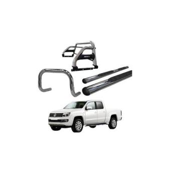 Imagem de Kit Quebra Mato estribo Oval santo Anth2 Amarok Cd Cromado - HOZZ