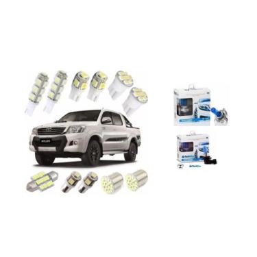 Imagem de Kit Lâmpadas Led Luz Branca Hilux Pingo Teto Placa Ré Farol - Blue Lio