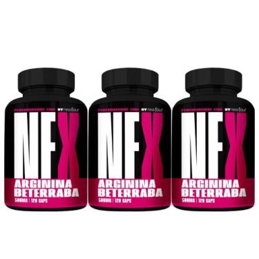 Imagem de Kit 3x Arginina + Beterraba 500mg 120 caps New Four - NewFour, Sem sab