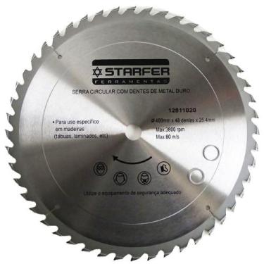 Imagem de Disco de Serra Circular Widea em Aço Carbono 400mm x 48 dentes  Starfe