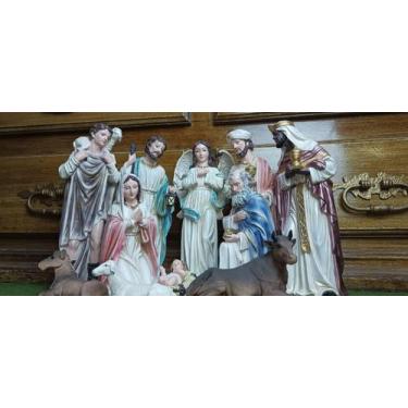 Imagem de Presépio De Natal Mix Color De Resina 30Cm 11 Peças - Zona Livre