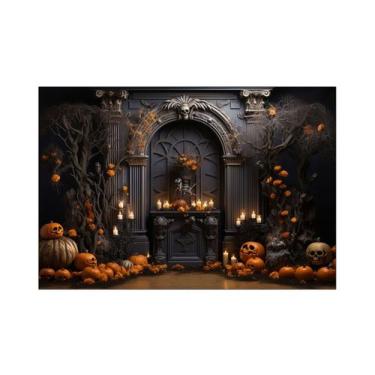 Imagem de Fundo Fotográfico 2,20 x 1,50 - Halloween  Assombrado com Caveiras 074