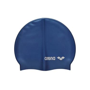 Imagem de Arena Touca de natação de silicone com logotipo clássico (azul marinho/prata, tamanho único)