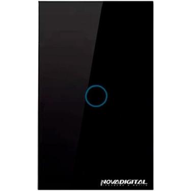 Imagem de Interruptor Touch Zigbee com 1 Botões Preto Novadigital ZTS-1-B / ZTS-