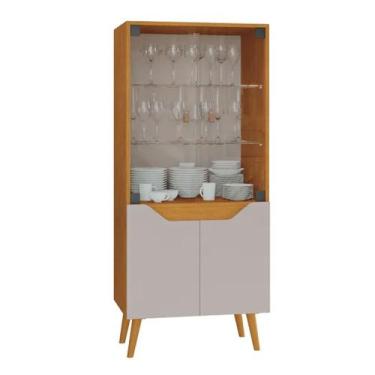 Imagem de Cristaleira Plena 4 Portas JCM, Cinamomo / Off White