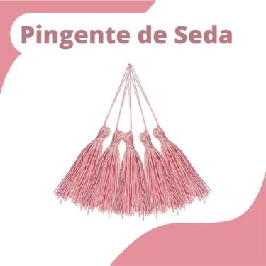 Imagem de Pingente De Seda Tassel - Franja - Rosa Claro - Com 50 Unidades - Nybc