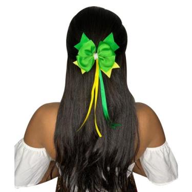 Imagem de Kit 10 Laços Cabelo Feminino Adulto Infantil Scrunchie Moda Verde Amar