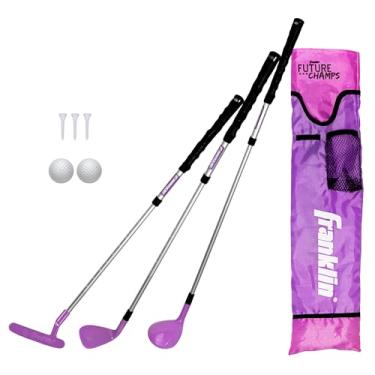 Imagem de Franklin Sports Kids Golf Set - Youth Adjustable Plastic Golf Club Set - Kids Plastic Golf Set with Bag & Balls - Adjustable Length Clubs For Toddlers - Pink