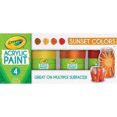 Imagem de Crayola Paint Set in Sunset Colors, Multi Surface Craft Paints, Painting Supplies, 4 Count