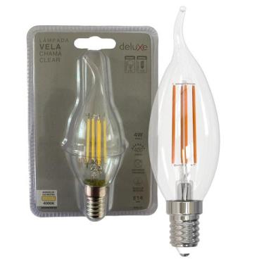 Imagem de Kit 10 Lampada Led Vela Chama Clear 4w Branco Neutro 4000k E14 - Avant