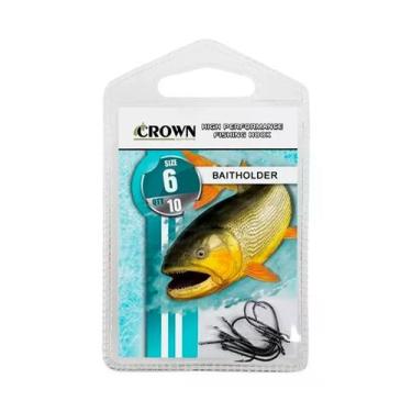 Imagem de Anzol Pesca Crown Baitholder Black Super Resistente nº5/0 Cartela Com 