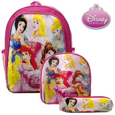Imagem de Mochila Infantil Feminina Princesas Lancheira Estojo Toys 2U