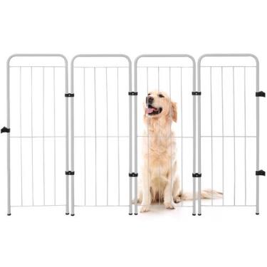 Imagem de Cercado Grande Dobrável 98cm 4 Modulos Pet Portatil Branco - Utility