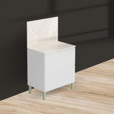 Imagem de Balcão 80cm Art 1 Porta 1 Gaveta com Tampo e Painel 3021 Kits Paraná, 