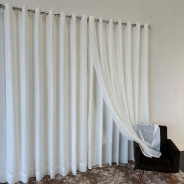 Imagem de Cortina Alto Padrão De Voil Linho Forrada Medida 3,00x2,30 - Salvatex,