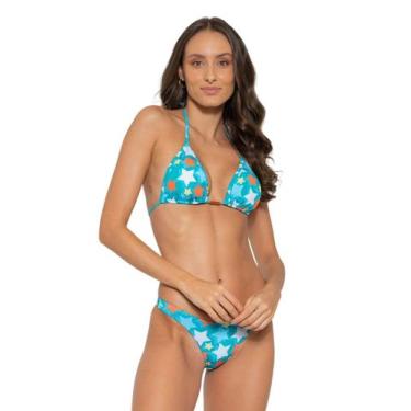 Imagem de Biquíni Feminino Cortininha Com Bojo e Calcinha Fio Dental Empina Bumb