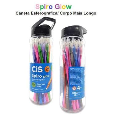 Imagem de Caneta Esferográfica Cis Spiro Glow Pote C/24 Uni Lançamento