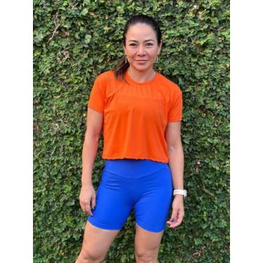 Imagem de Cropped Manga Curta Carol - Voo Fitness Wear, Tangerina