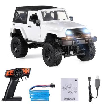 Imagem de GoolRC Carro de controle remoto F1 RC, escala 1/14, 2,4 GHz, carro de corrida de alta velocidade 4WD 30 km/h, todos os terrenos Off Road RC Monster Vehicle Crawler com luz LED para crianças e adultos (capa dura branca)