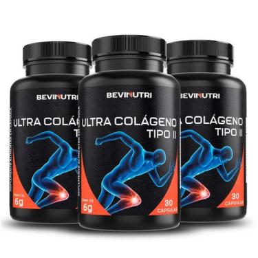 Imagem de Kit com 3 Colágeno Tipo Ii Hidrolisados 30 Cápsulas Pele - BEVINUTRI