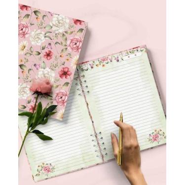 Imagem de Caderno Personalizado FLORAL 60 Folhas 15,5x21,5 Cm - Mel'art Papelari