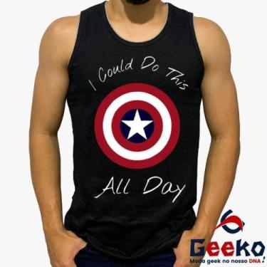 Imagem de Regata Capitão América 100% Algodão I Could Do This All Day Geeko, Pre