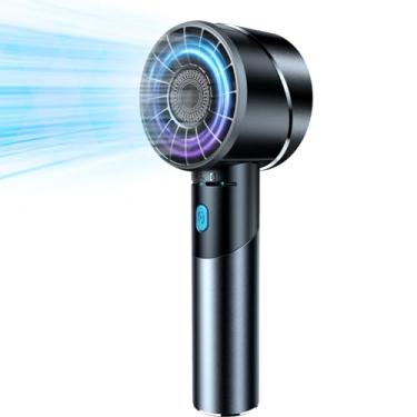 Imagem de Ventilador portátil, mini ventilador turbo portátil pequeno, USB tipo C recarregável com 4 ventiladores pessoais de alta velocidade, máximo de 16 horas de trabalho, ventilador de mão pequeno para