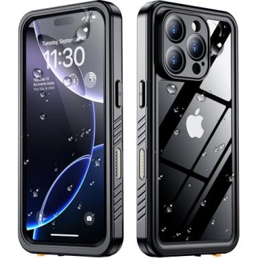 Imagem de SPIDERCASE Capa à prova d'água para iPhone 16 Pro, à prova de quedas militares, à prova d'água IP68, proteção total do corpo, capa protetora resistente para iPhone 16 Pro de 6,3 polegadas, preta