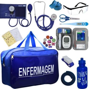 Imagem de Kit Enfermagem Aparelho Pressao Medidor Glicose Esteto Multi Premium, 
