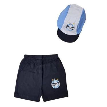 Imagem de Kit Bebê Grêmio Com Shorts e Boné Oficial - Revedor, P