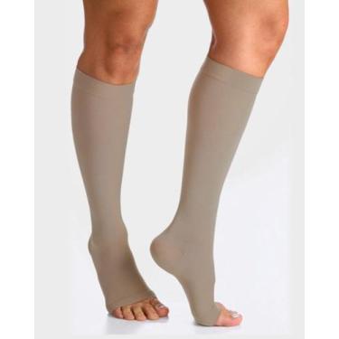 Imagem de Meia 3/4 Elástica Média Compressão 20-30mmHg Ponteira Aberta Premium -
