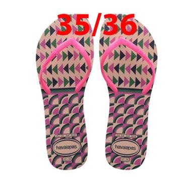 Imagem de Chinelo Havaianas Estampado Masculino Feminino Tamanhos, Rosa 35, 36