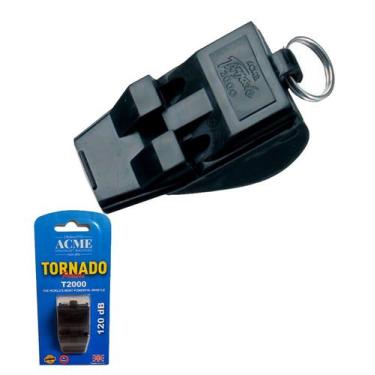 Imagem de Apito Futebol Acme Tornado 2000 com Cordão Envio Rápido, Preto