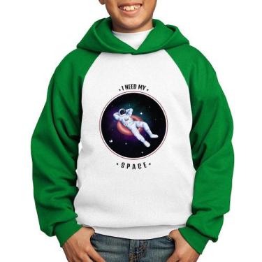 Imagem de Moletom Infantil I need my space - Foca na Moda, Branco, Verde, 6