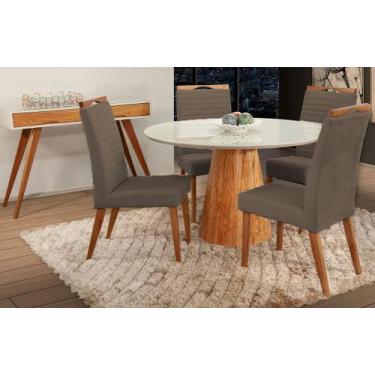 Imagem de Mesa de jantar + 4 Cadeiras Itália Tampo Redondo 120 cm A 10 - Gran De